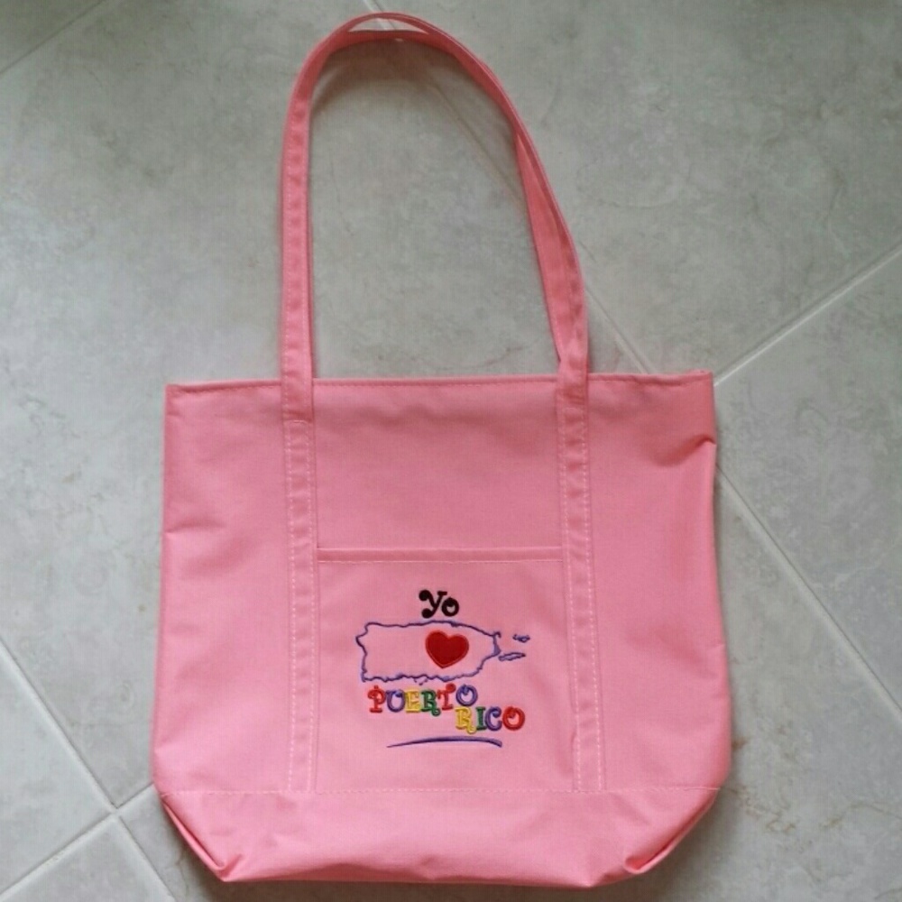 Yo ❤️ Puerto Rico zippered canvas tote bag
